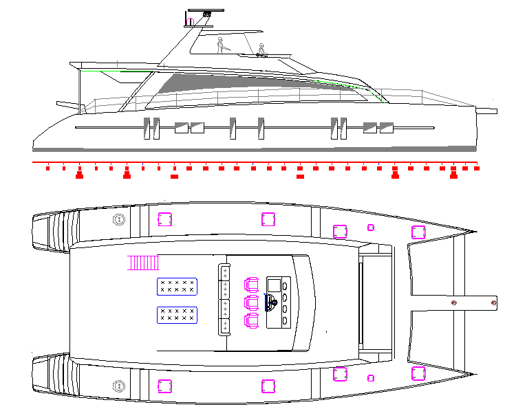 power catamaran parts